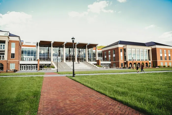 School building with fresh exterior paint
