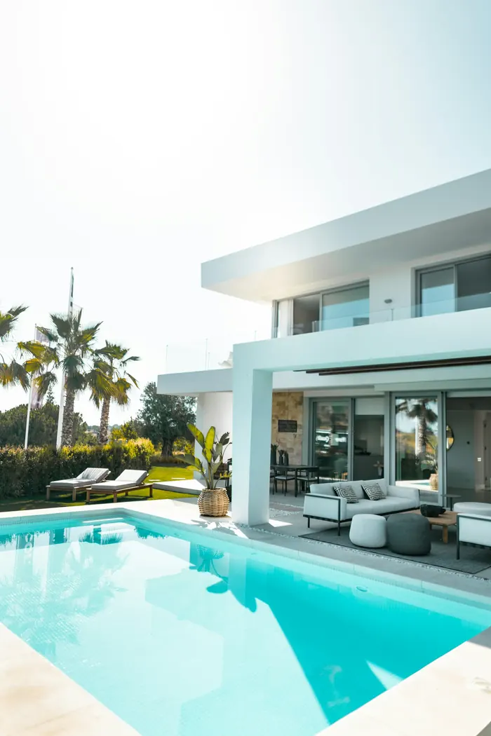 Luxury villa with premium white exterior finish