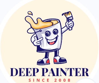 Deep Professional Painter logo — paint can mascot